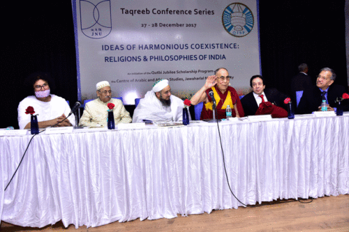 HH Dalai Lama at Interfaith Seminar JNU